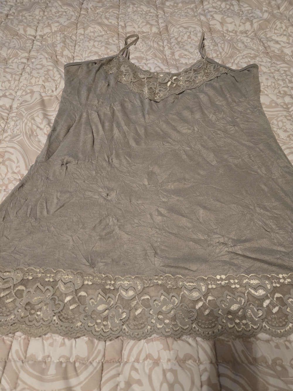 Maurices Taupe Lace-Trim Camisole Tank